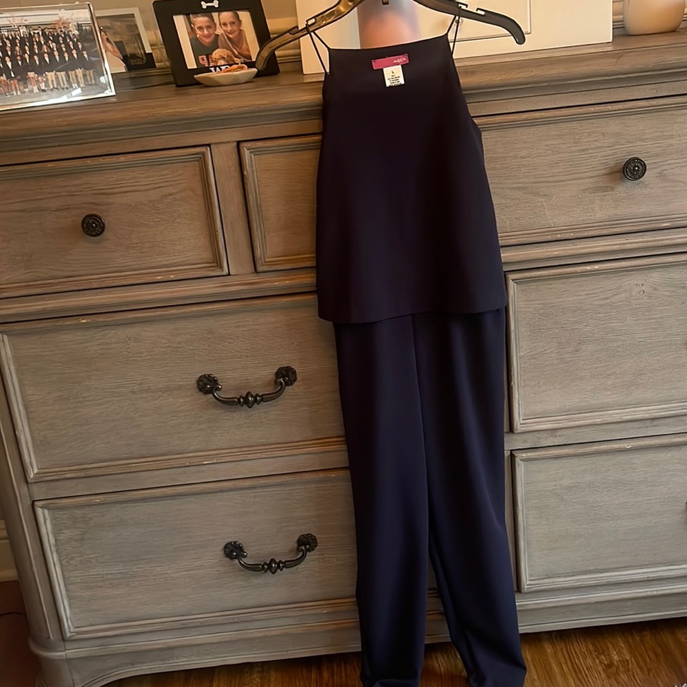 Bloomingdales Aqua navy jumpsuit